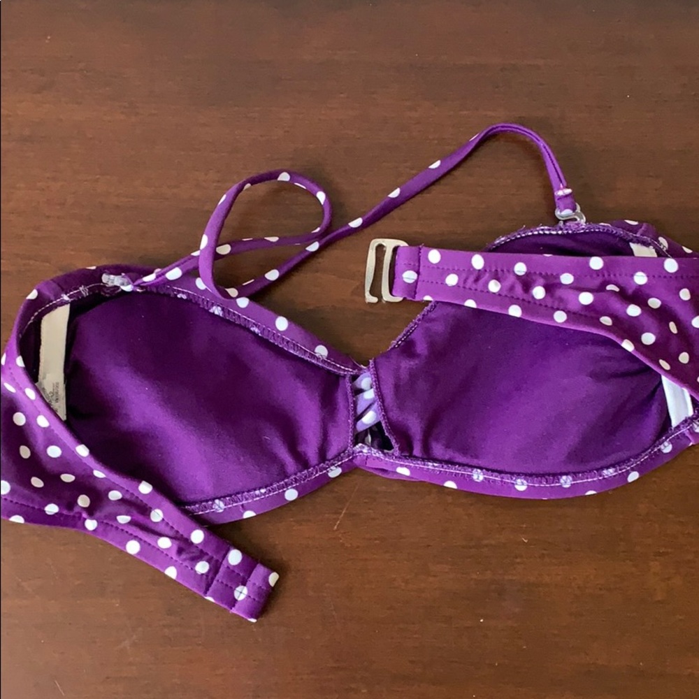 Mossimo 2-Piece Purple & White Polka Dot Swim Suit - Picture 3 of 5